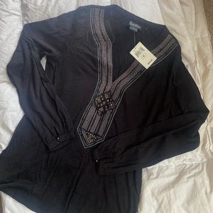 Lucky long sleeved bohemian shirt Size M 100% cotton